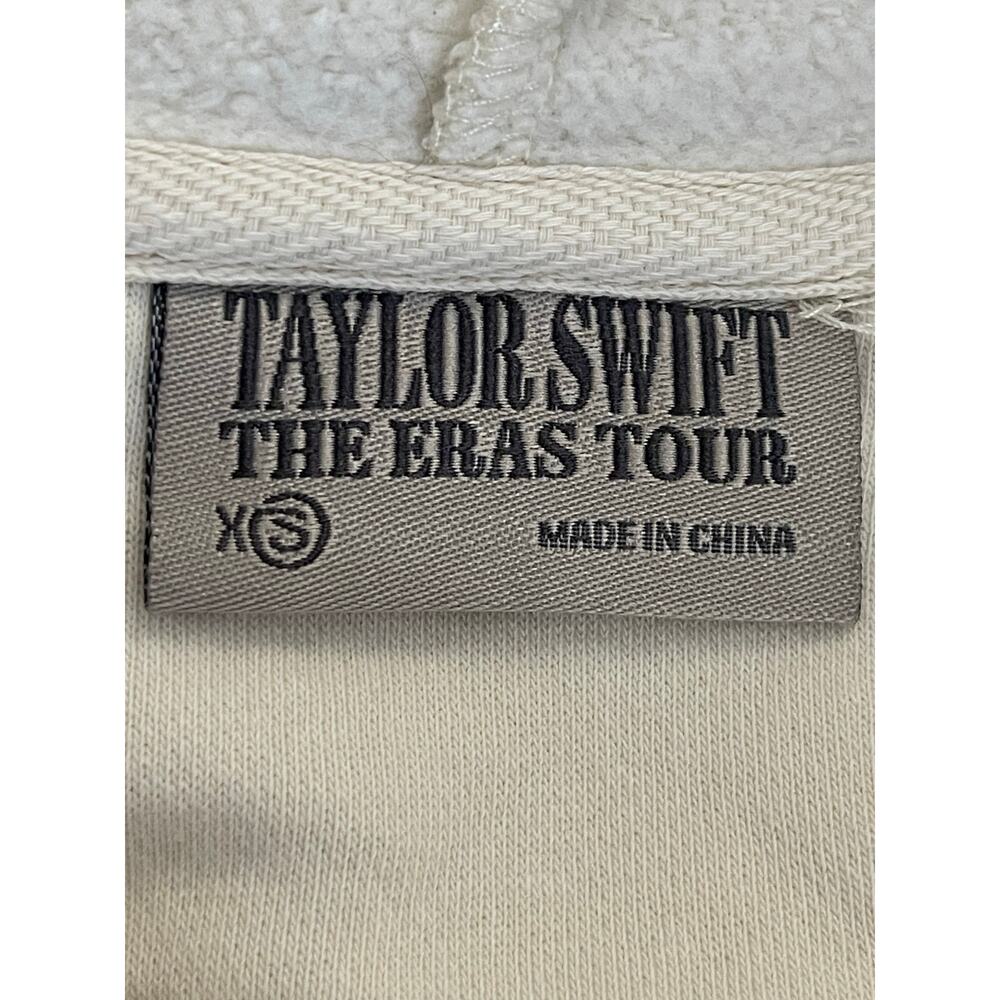Taylor Swift The Eras Tour Graphic Hoodie size XSmall Cream - Picture 8 of 9
